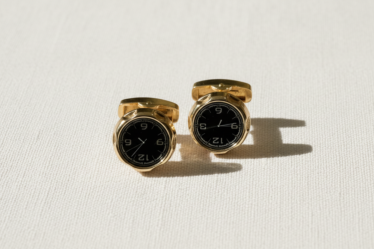 Timekeeper Dial Cufflinks – Gold & Black