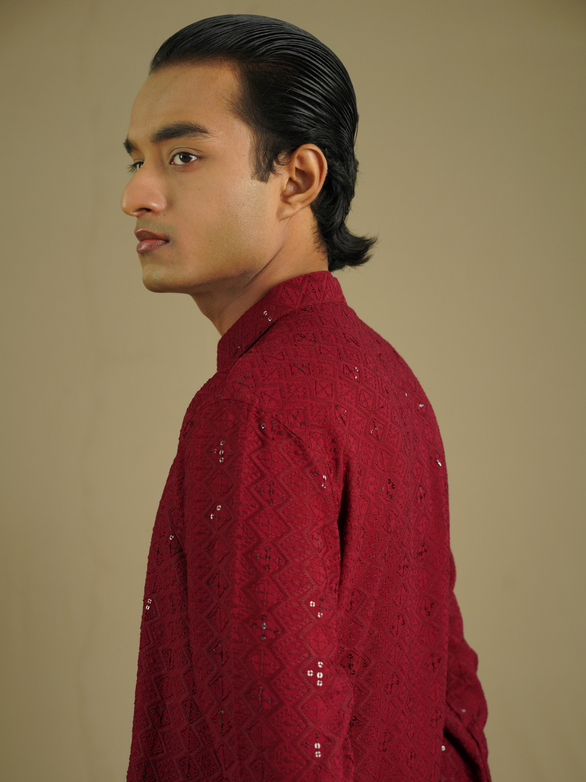 Maroon Sequin Kurta