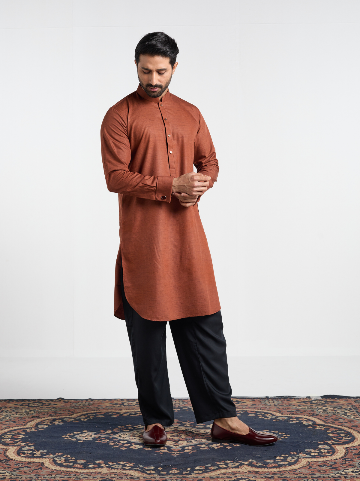 Umber Cufflink Kurta