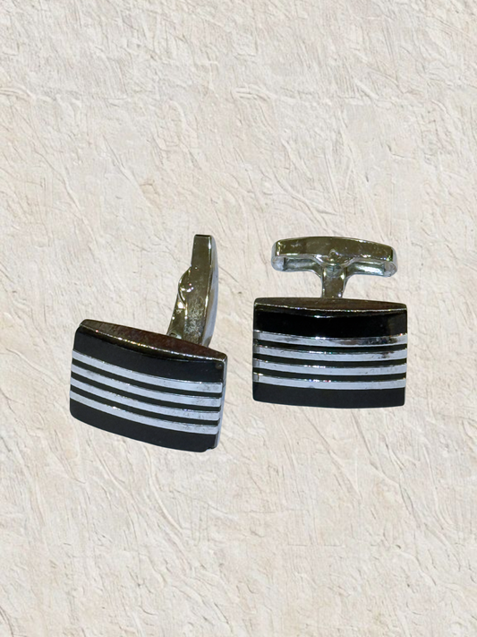 Curved Stripe Cufflinks