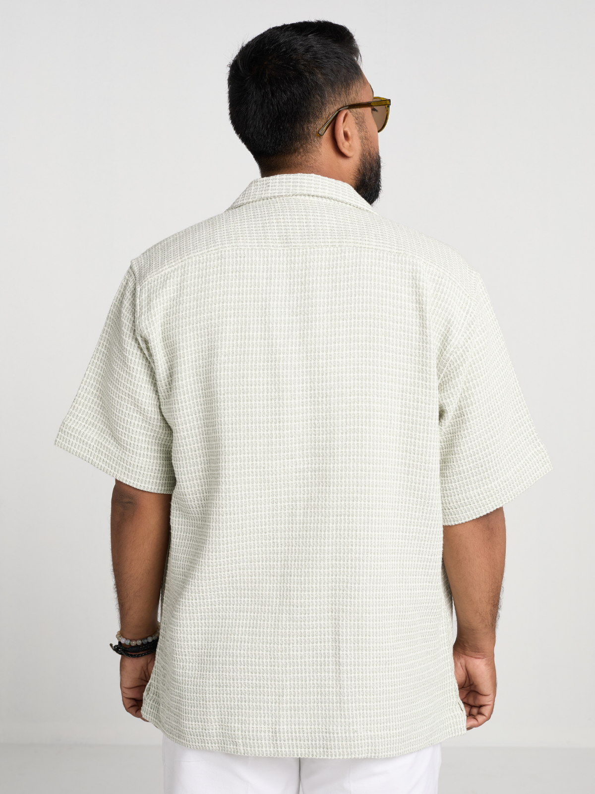 Fern & White Pattern Cuban Shirt