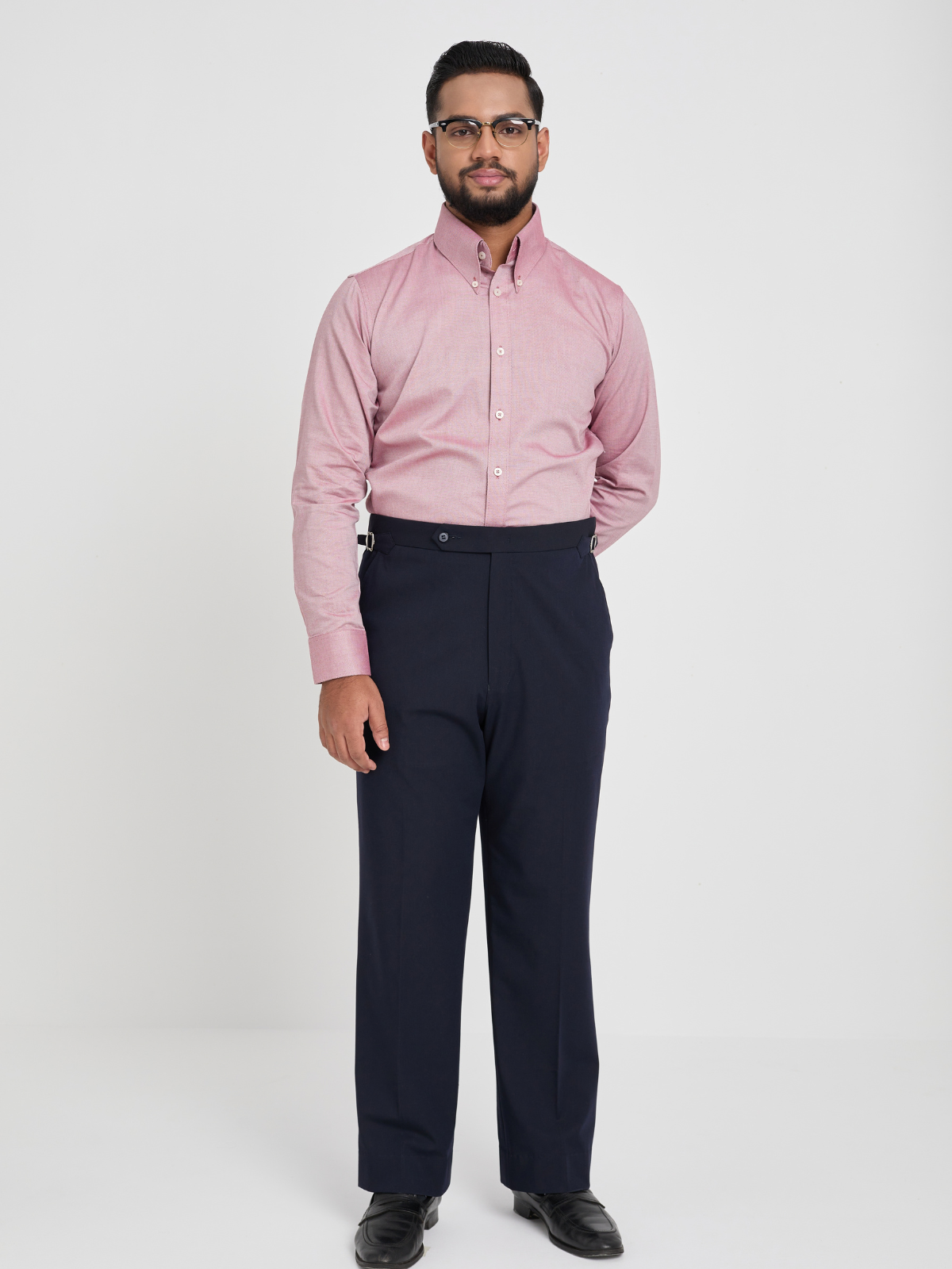 Matte Pink textured Button Down Formal Shirt