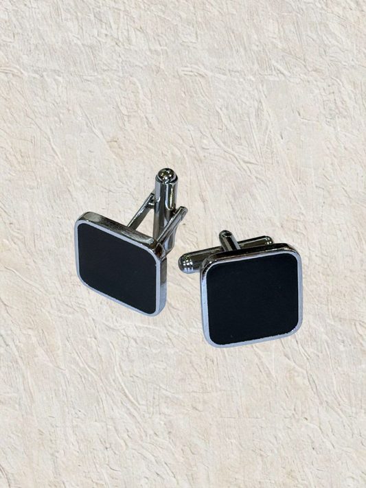 Black Rectangle Cufflinks