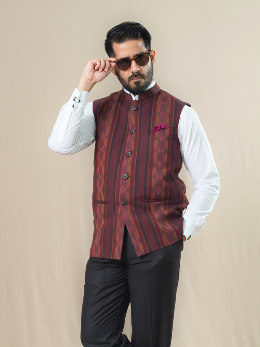 Maroon Patterned Coaty