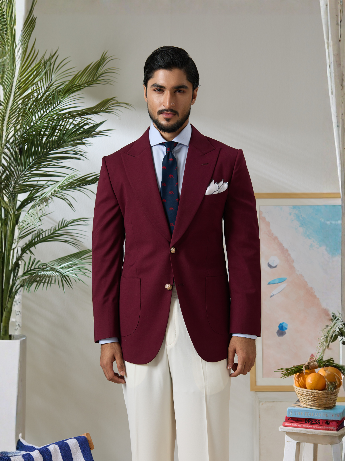 Maroon Brass Blazer