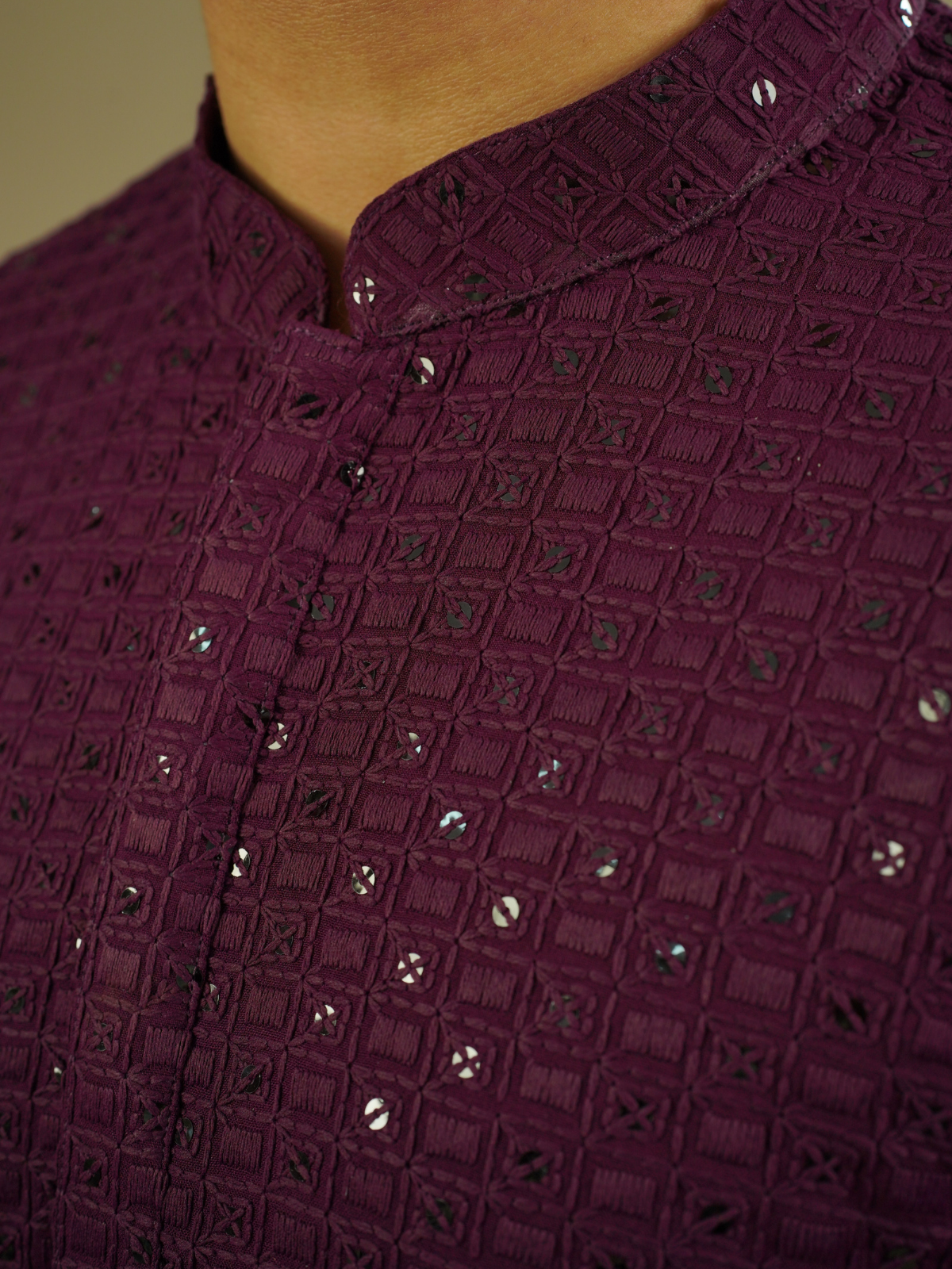 Dark Purple Sequin Kurta