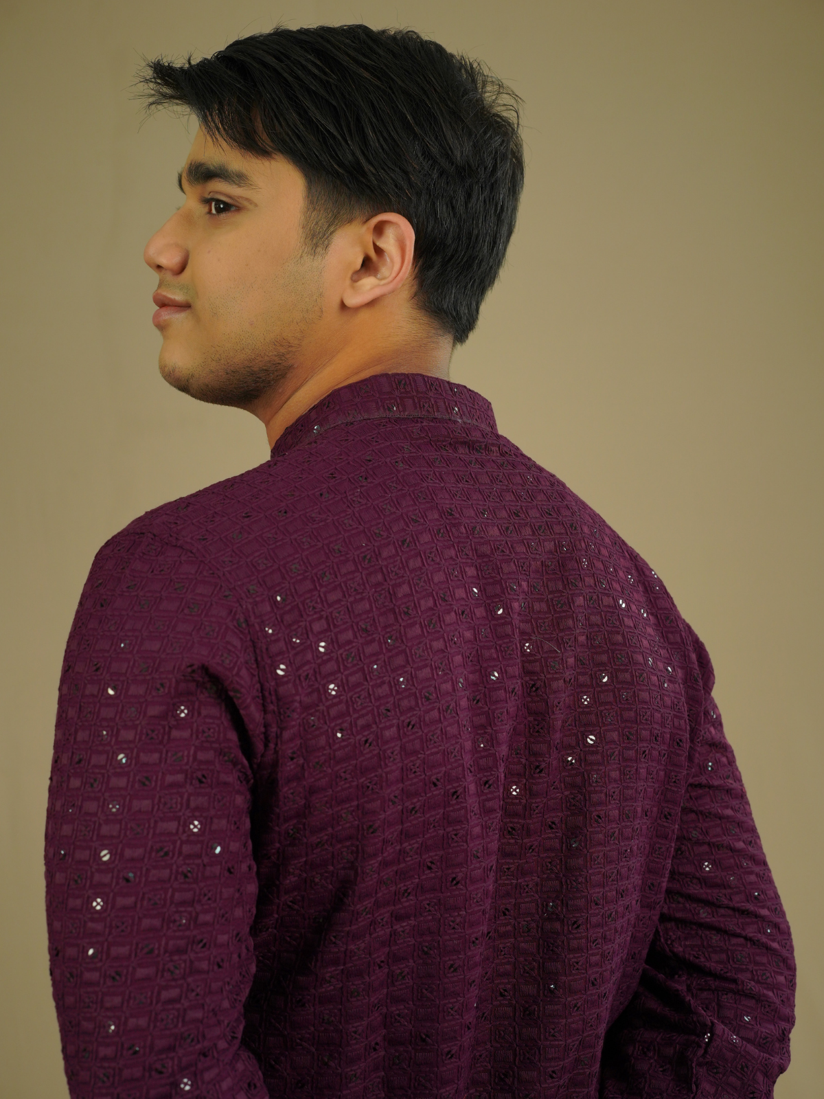 Dark Purple Sequin Kurta