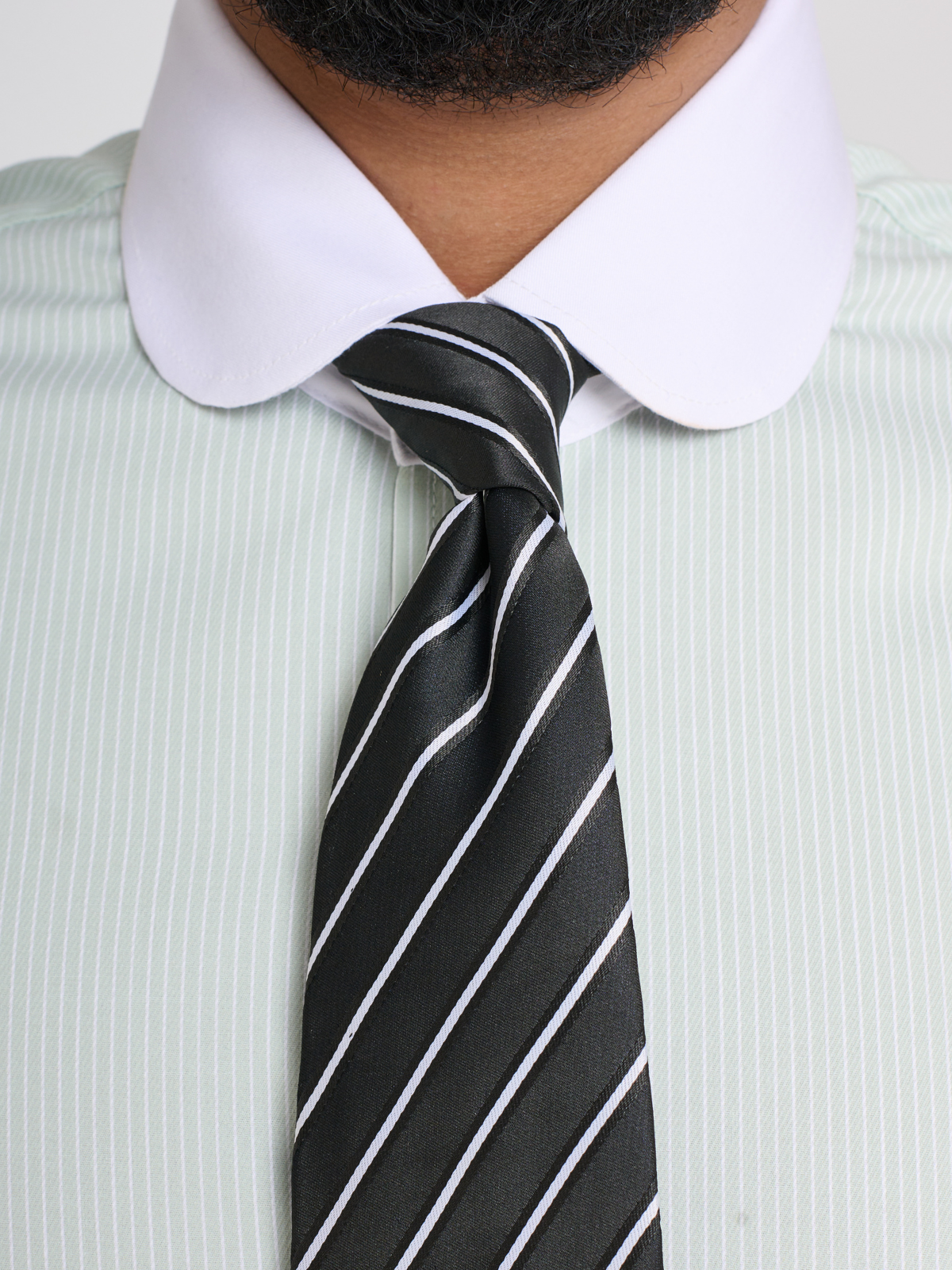 Mint Stripe Club Collar Shirt