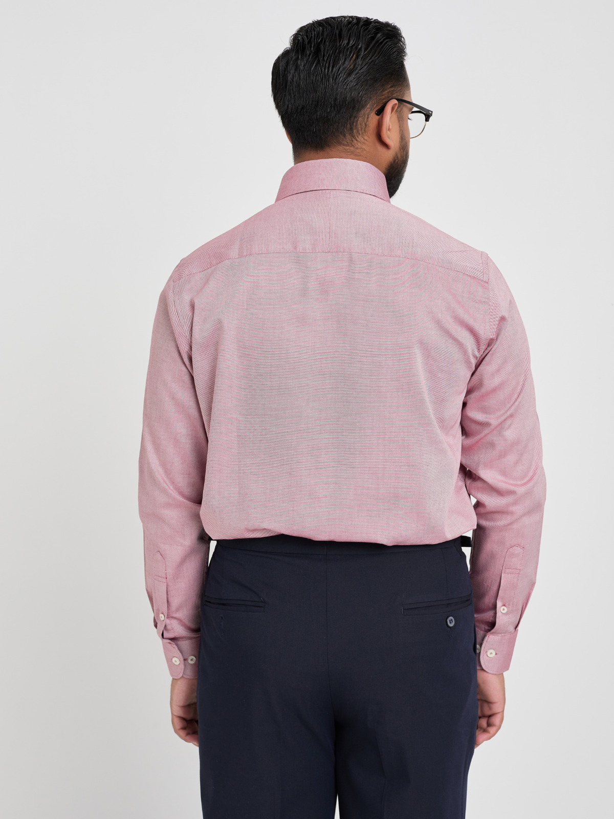 Matte Pink textured Button Down Formal Shirt