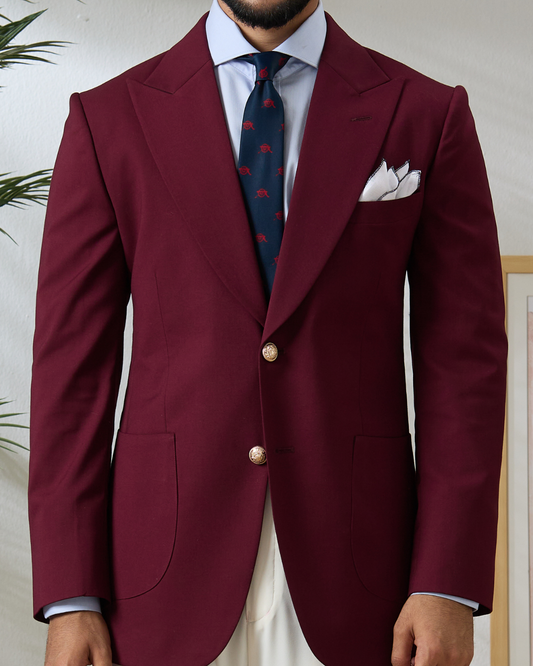 Maroon Brass Blazer