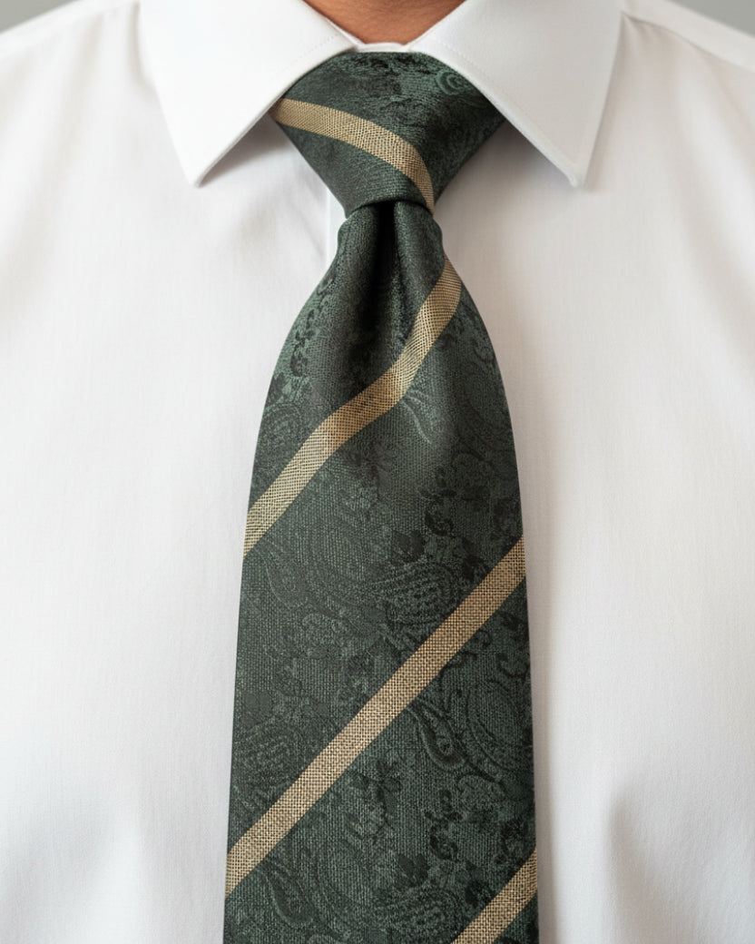 Forest Paisley Stripe Tie