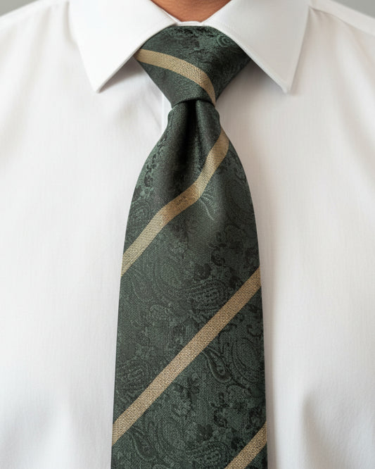 Forest Paisley Stripe Tie