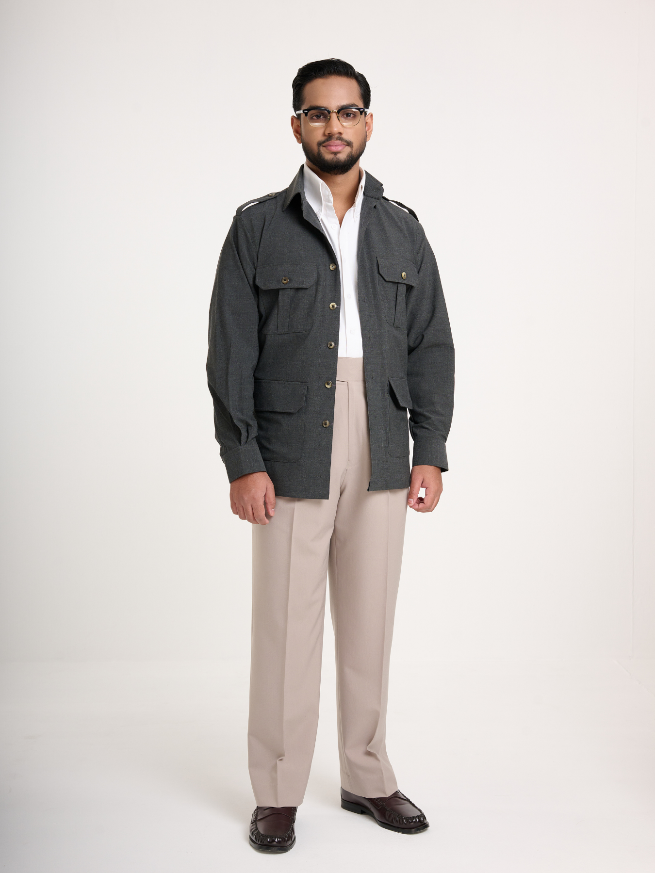 Charcoal Field Shacket