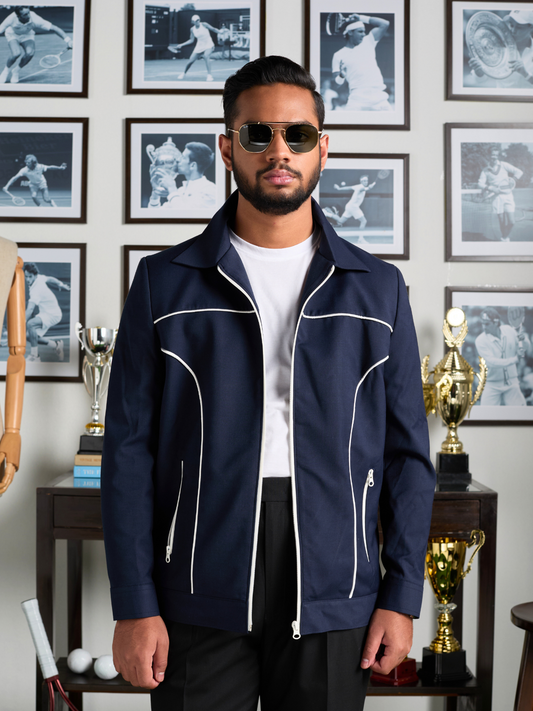 Navy Blouson Jacket