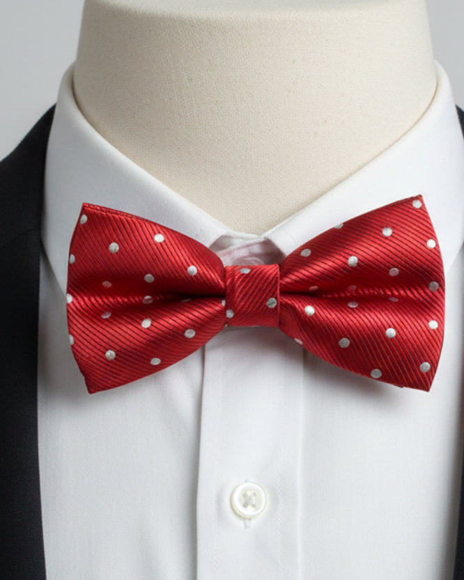 Polka Dot Bow Tie – Crimson Red