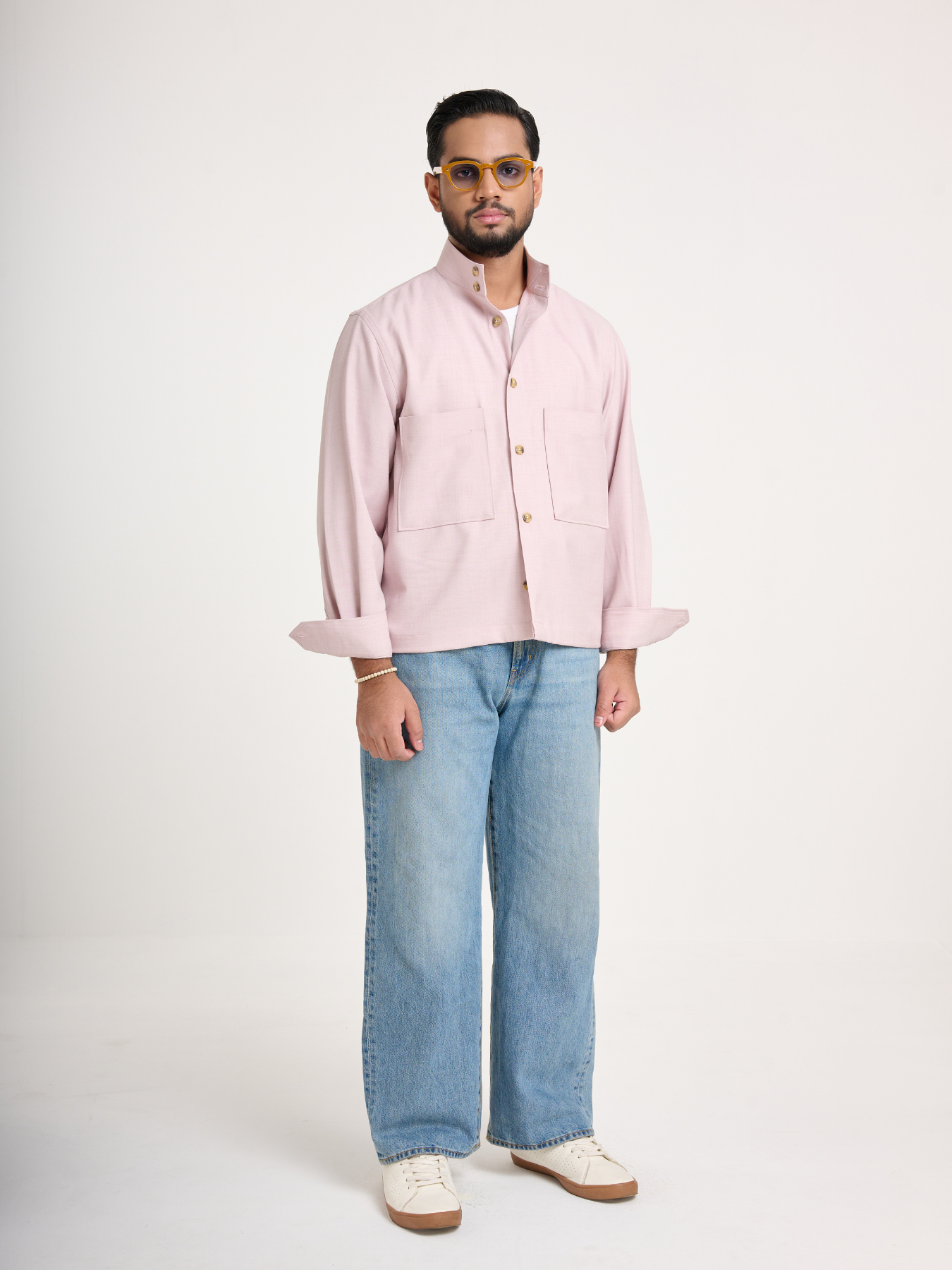Light Pink Cropped Shacket