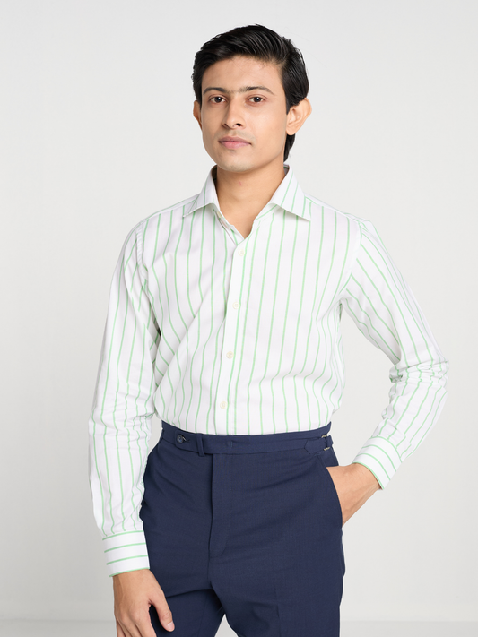 Green Stripe Formal Shirt