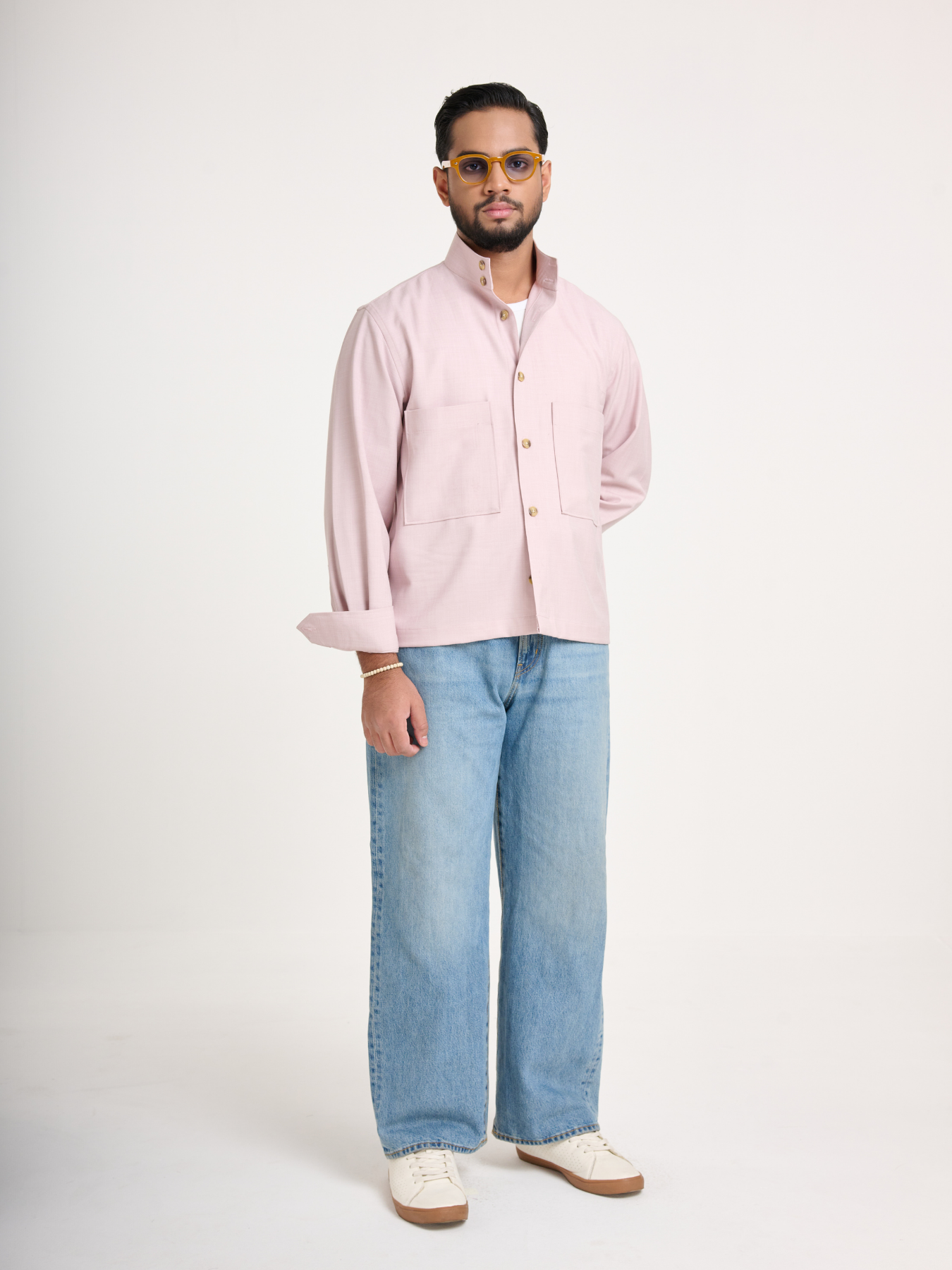 Light Pink Cropped Shacket