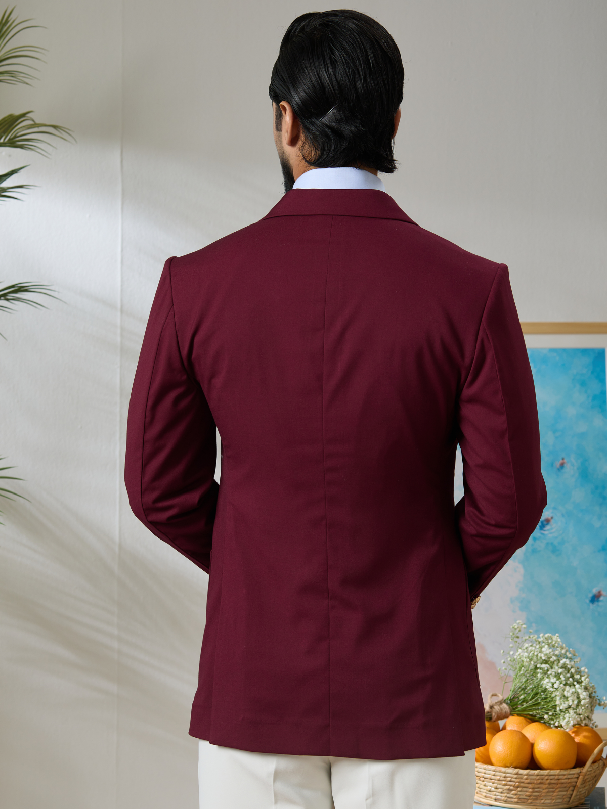 Maroon Brass Blazer