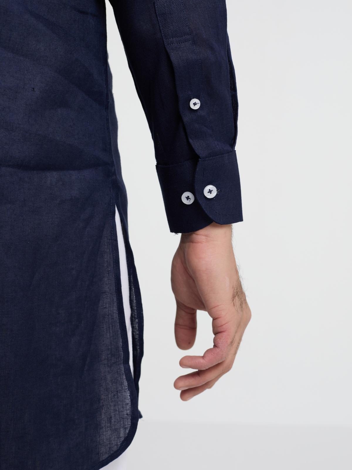 Navy Button Down Kurta