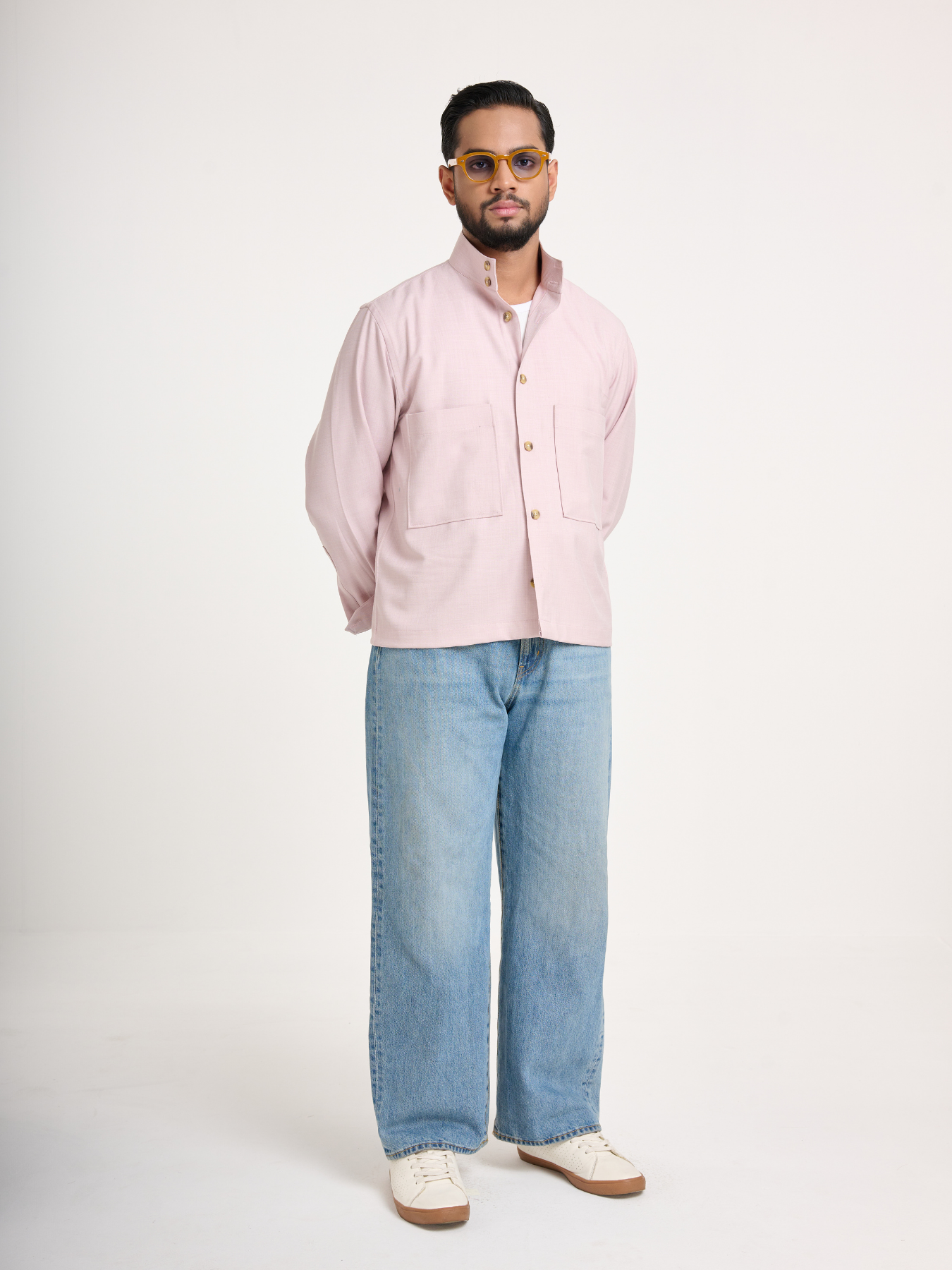 Light Pink Cropped Shacket