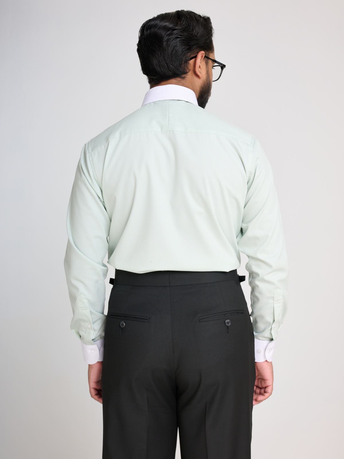 Mint Stripe Club Collar Shirt