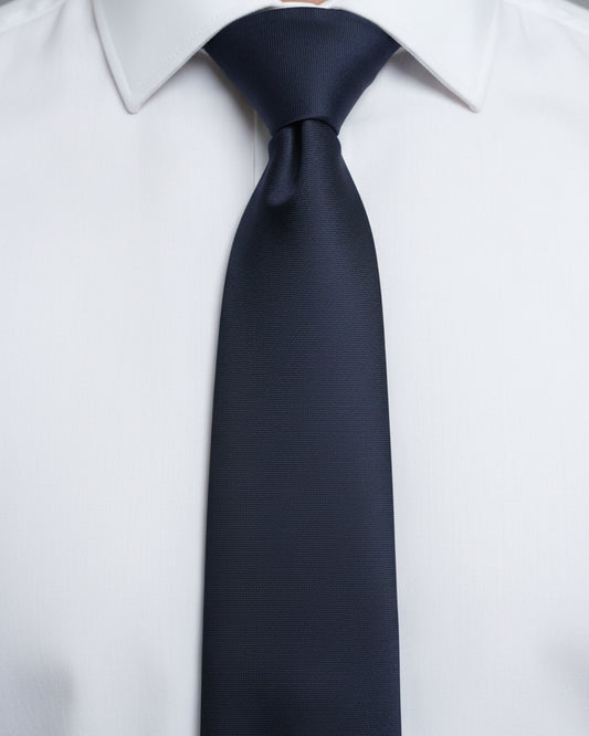 Navy Micro-Texture Silk Tie