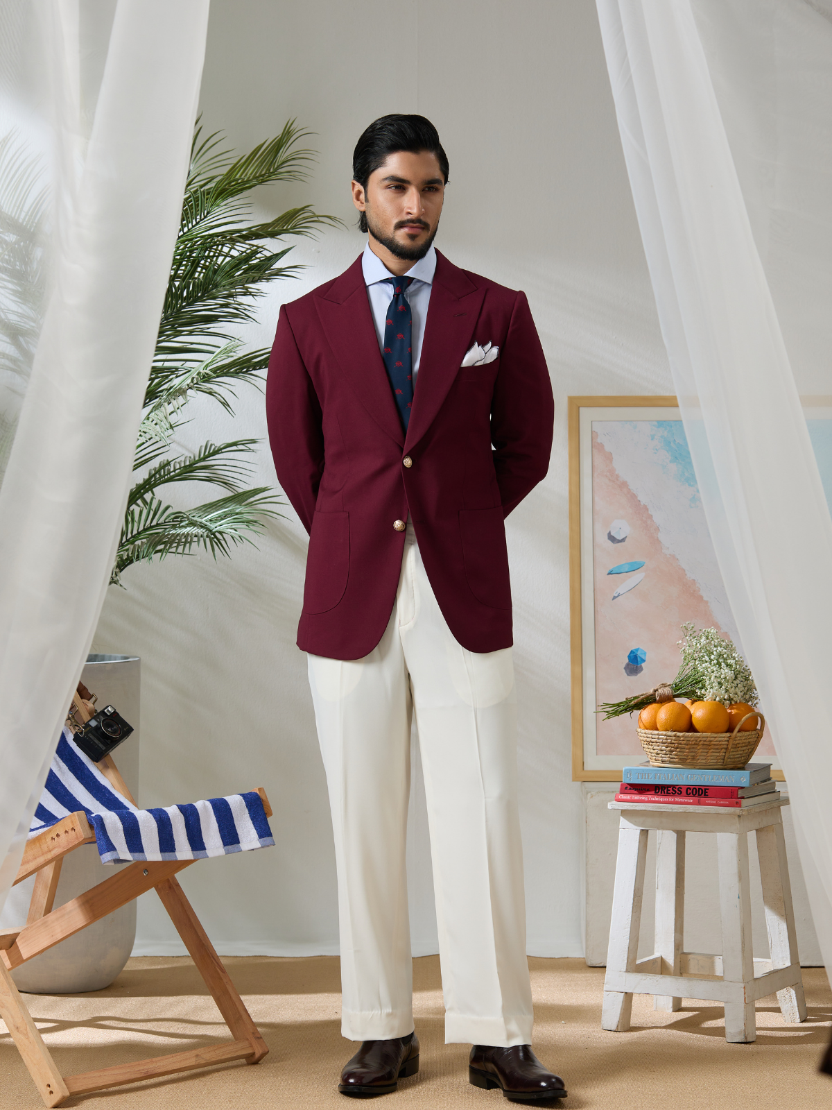 Maroon Brass Blazer