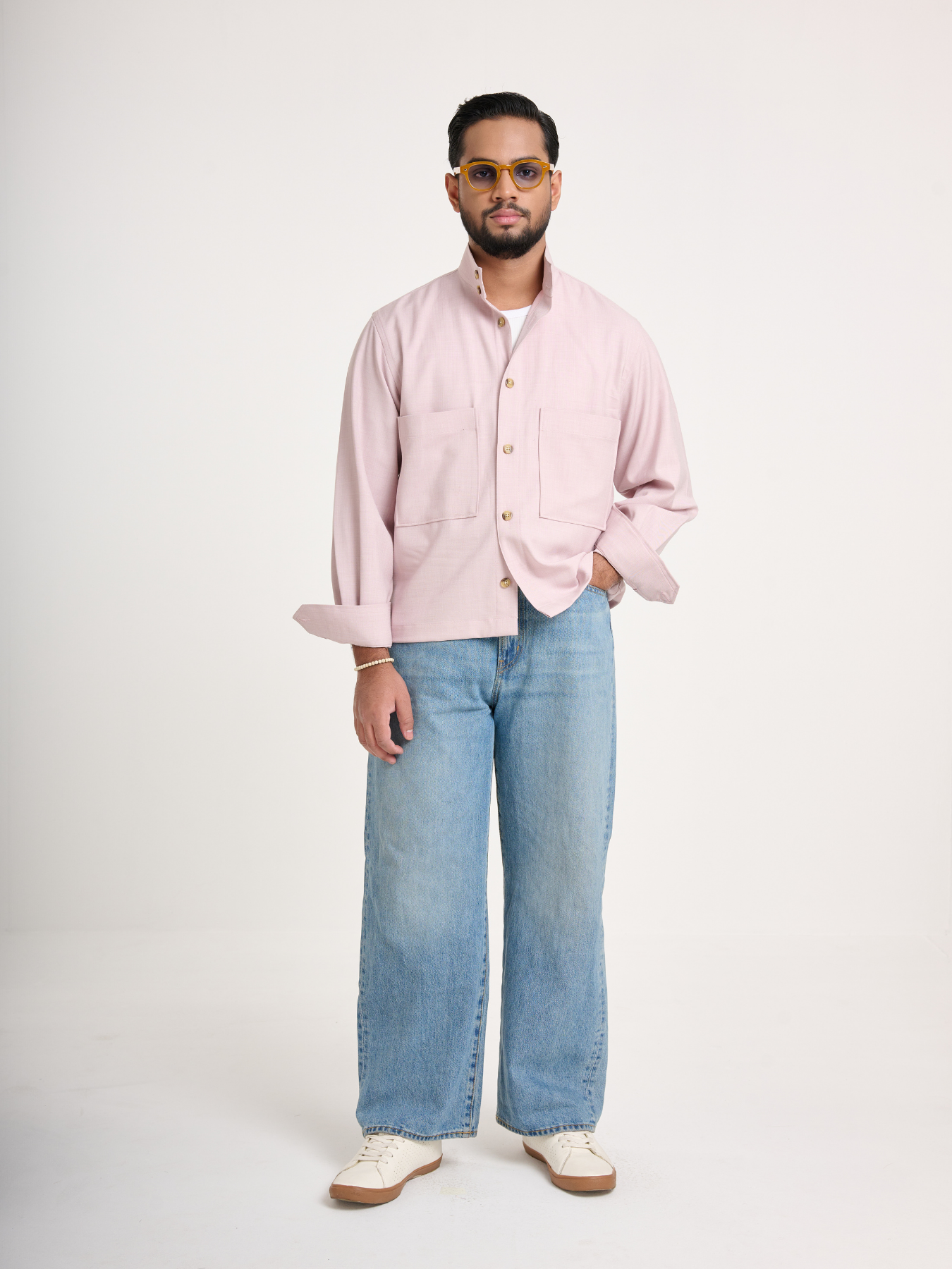 Light Pink Cropped Shacket