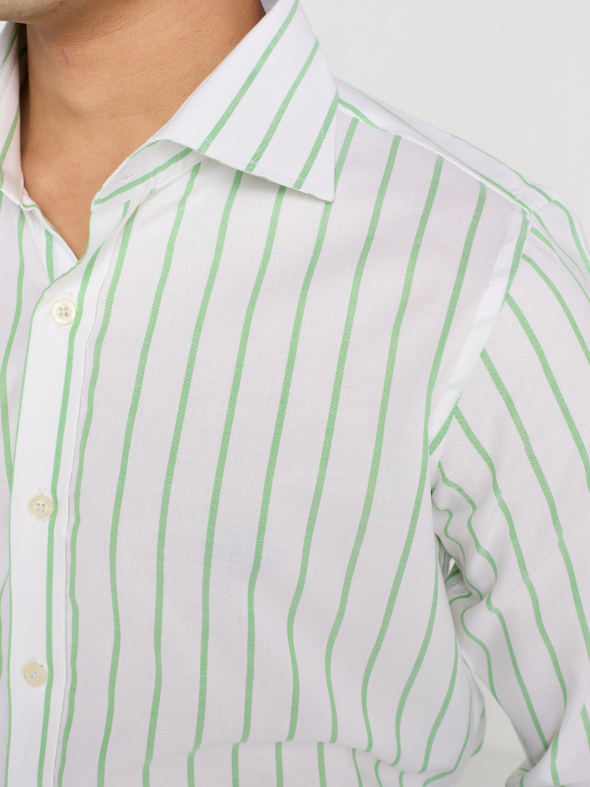 Green Stripe Formal Shirt