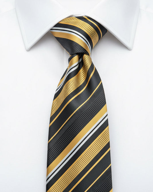Black & Gold Stripped Tie