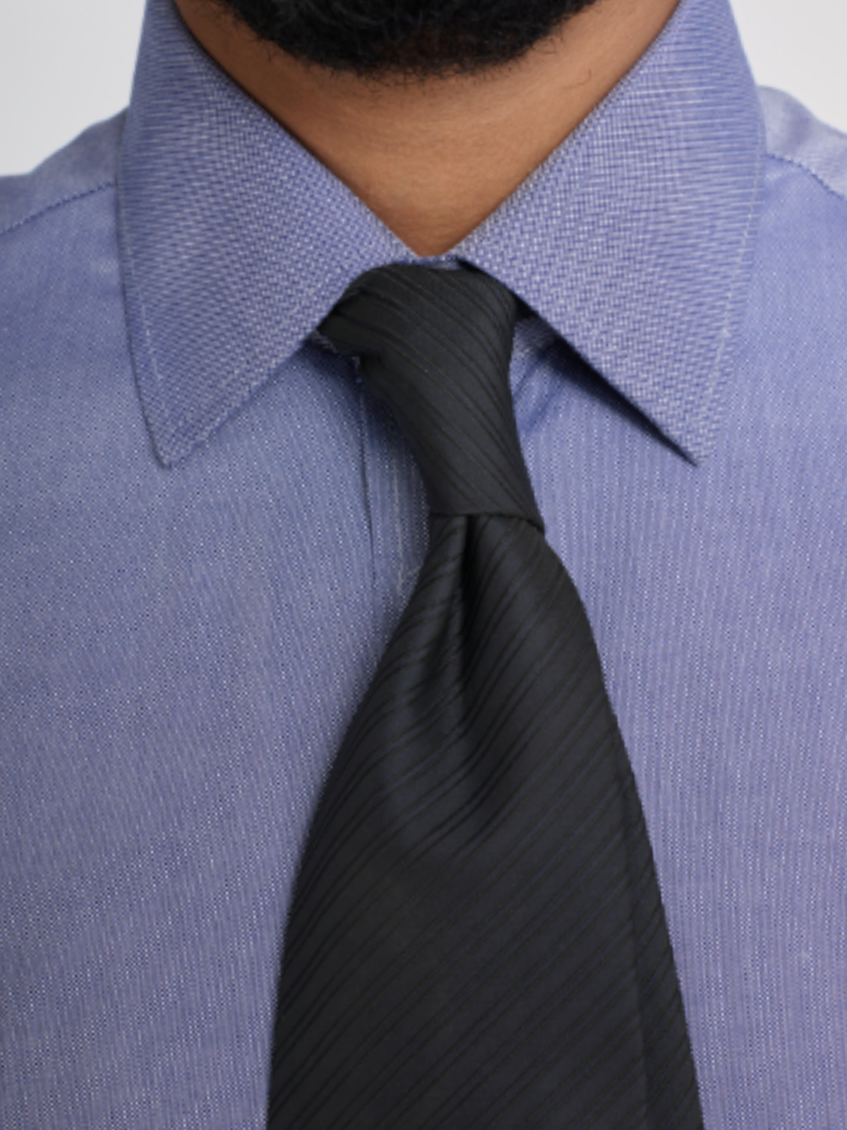 Azure Micro Texture  Spread Collar Shirt