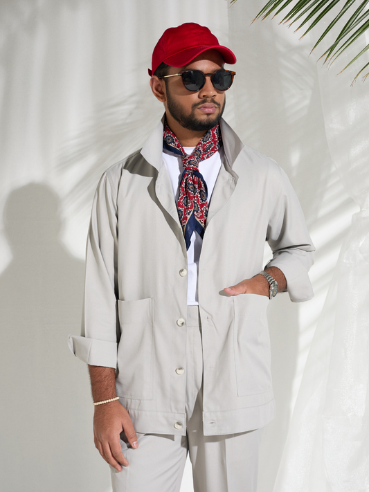Silver Cotton Shacket