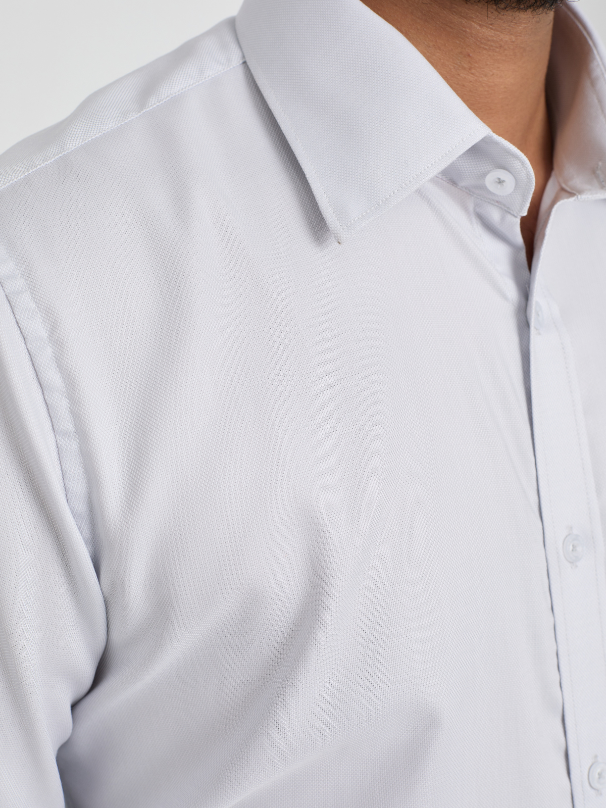 Silver Grey Textured  Formal Shirt
