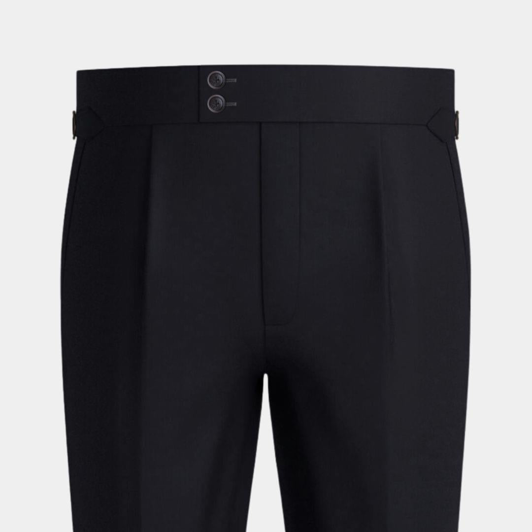 Black Side Adjustable Formal Trousers