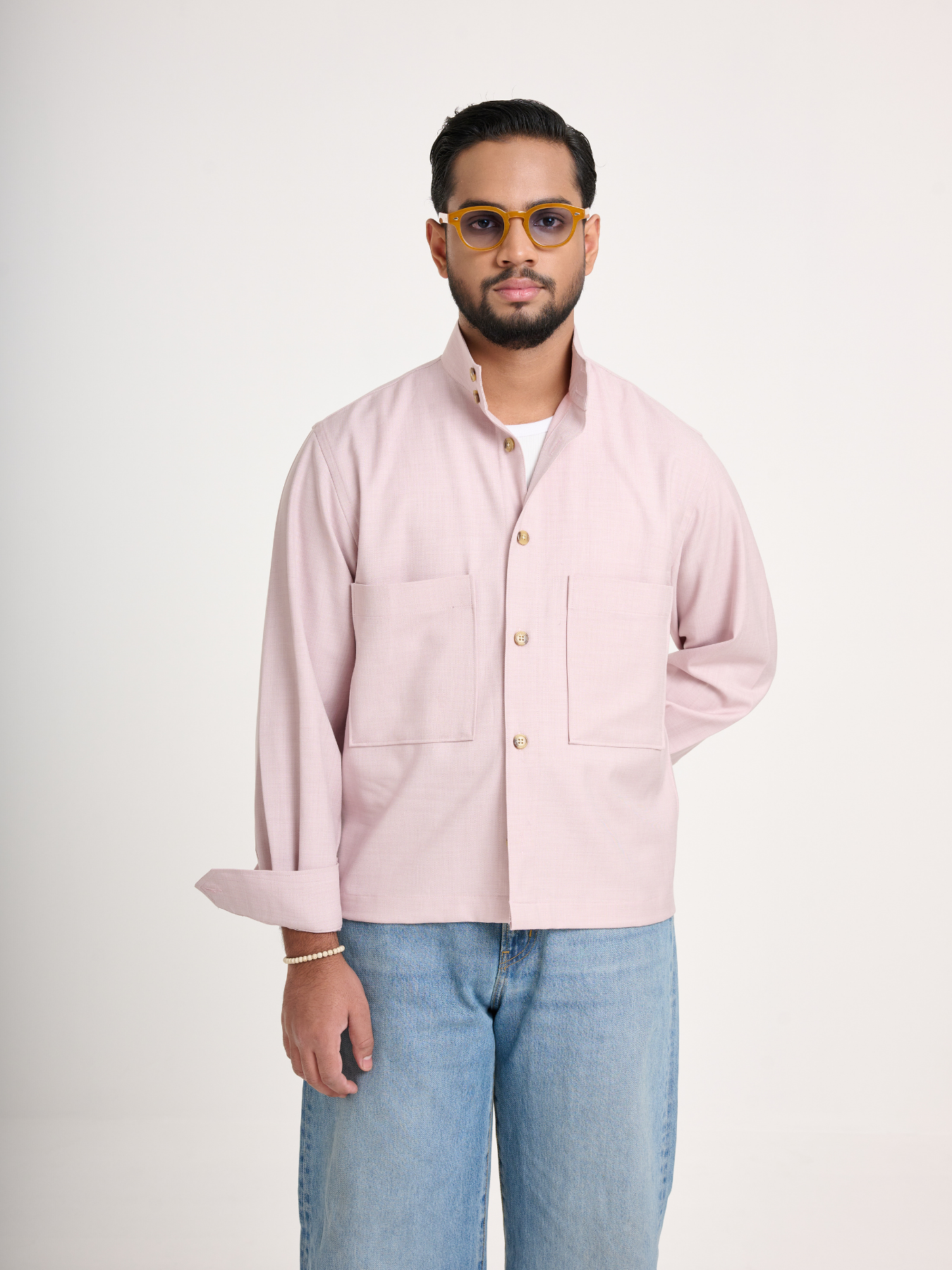 Light Pink Cropped Shacket