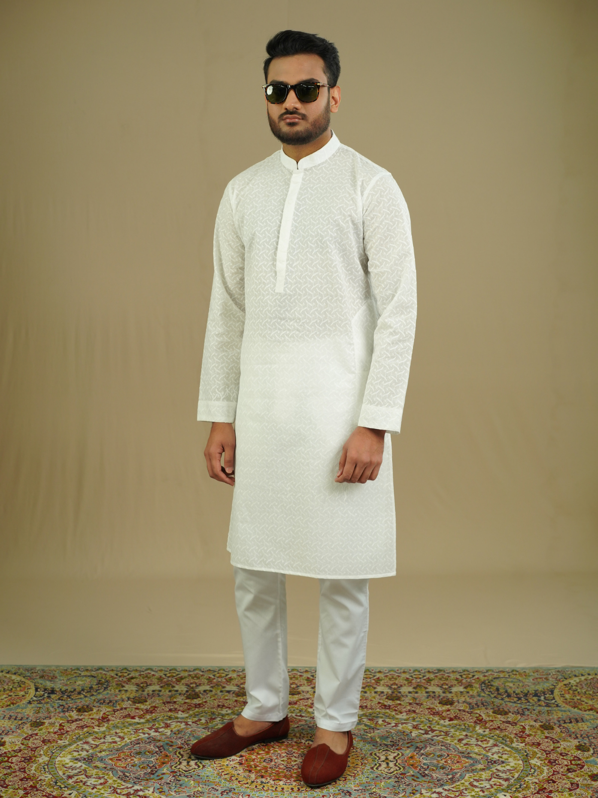 White Chikankari Kurta