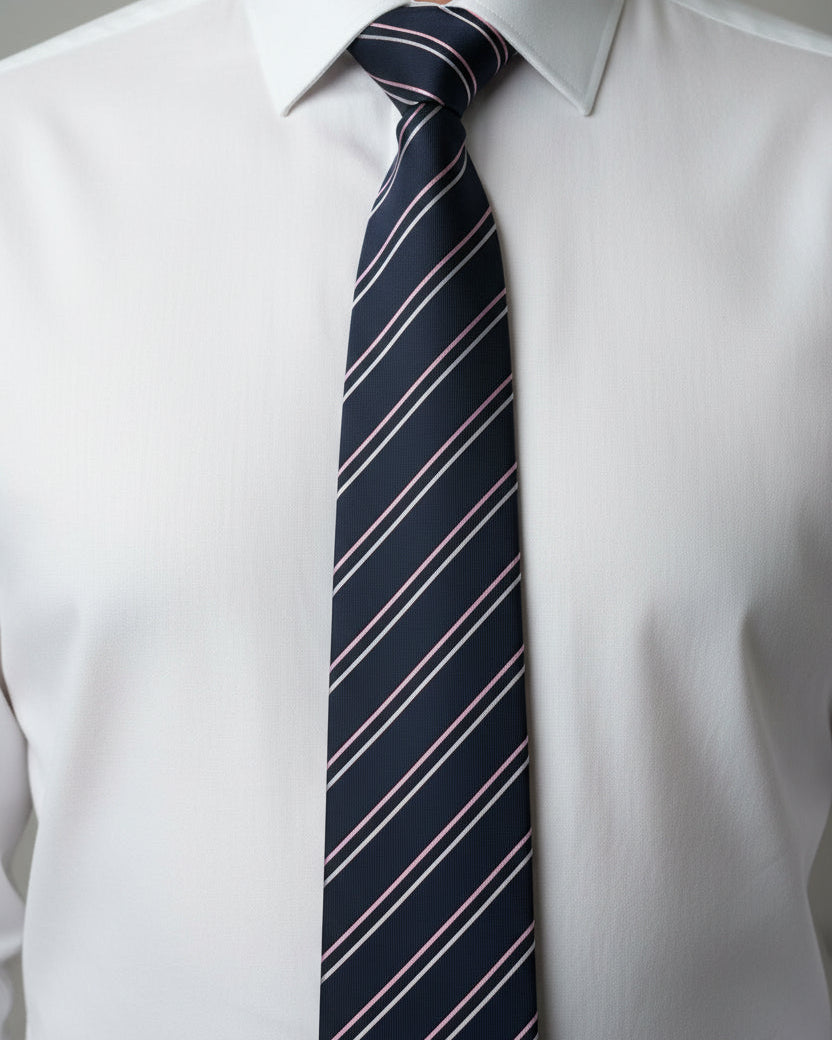 Midnight Blush Stripe Tie