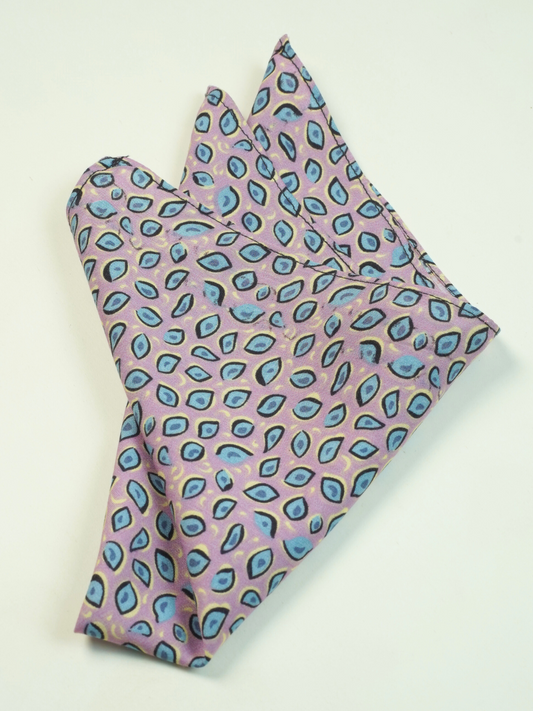 Light Purple Printed Pocket Square