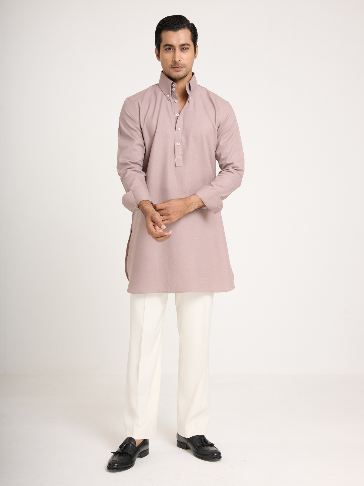 Mauve Button Down Kurta