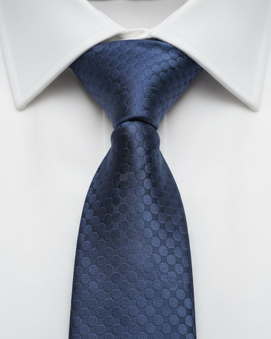 Navy Self Polka Tie