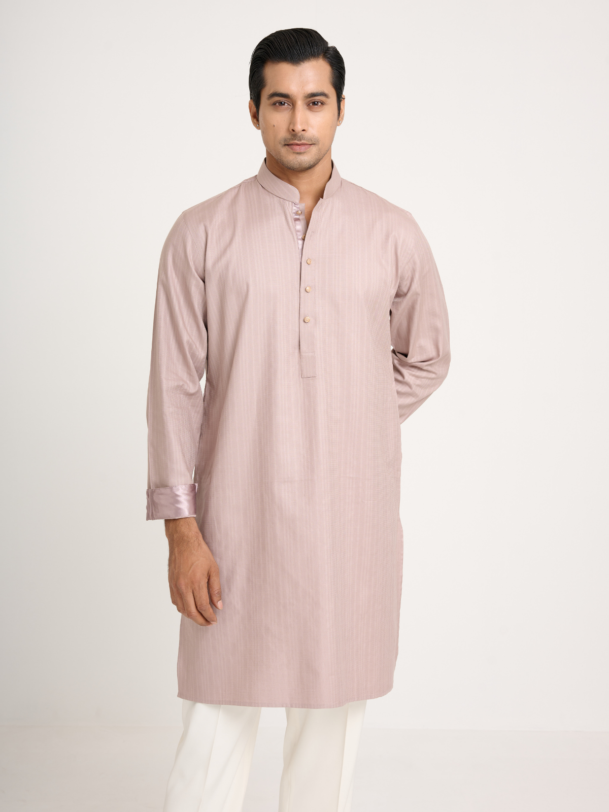 Mauve Self Print Kurta