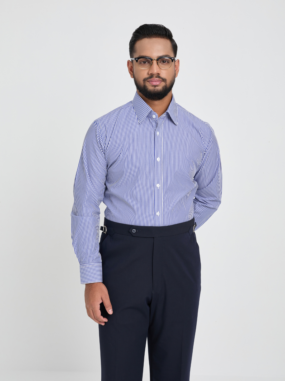 Blue & White Bengal Stripe Shirt
