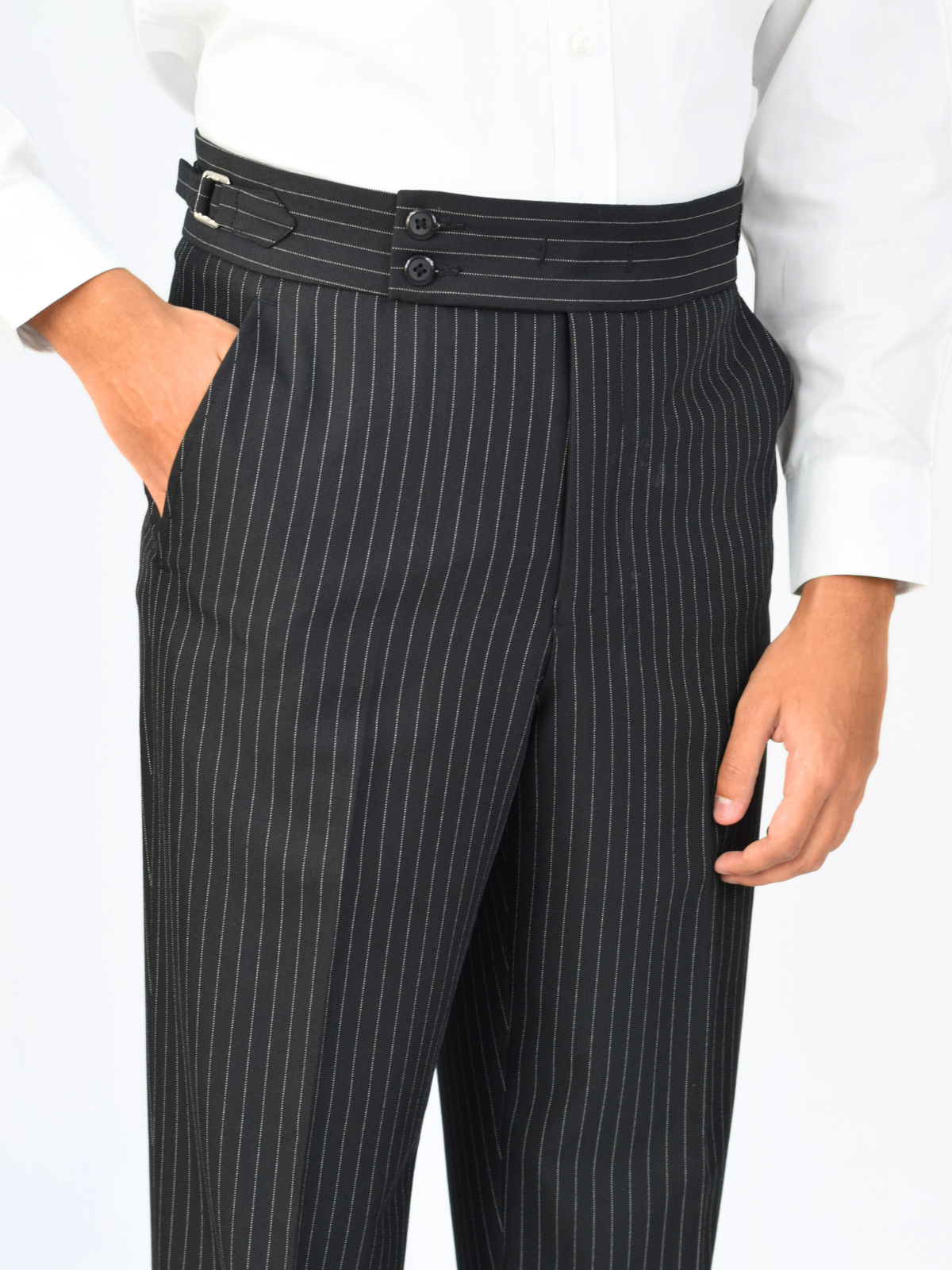 Black Striped Formal Trouser