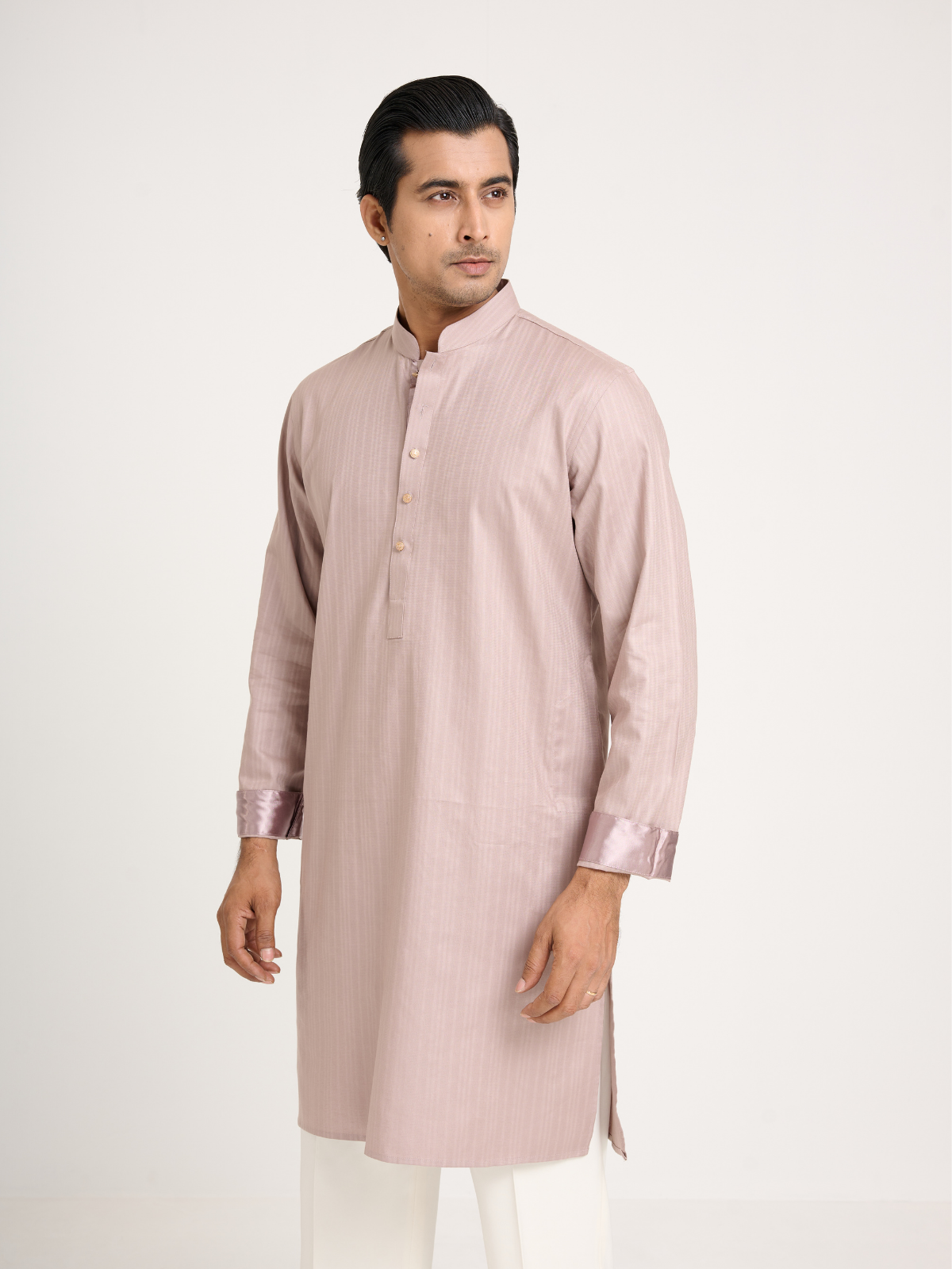 Mauve Self Print Kurta