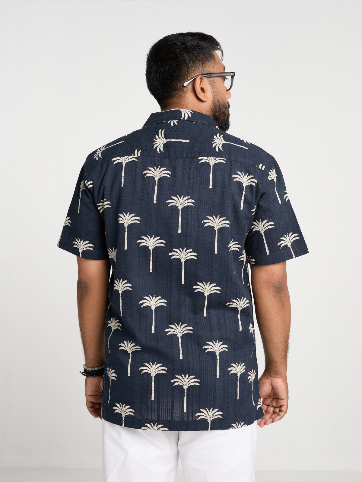 Navy Floral Cuban Shirt