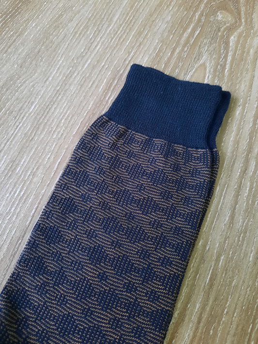 Navy with Golden Pattern Socks