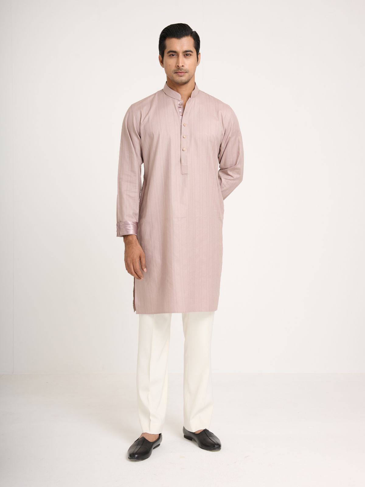Mauve Self Print Kurta
