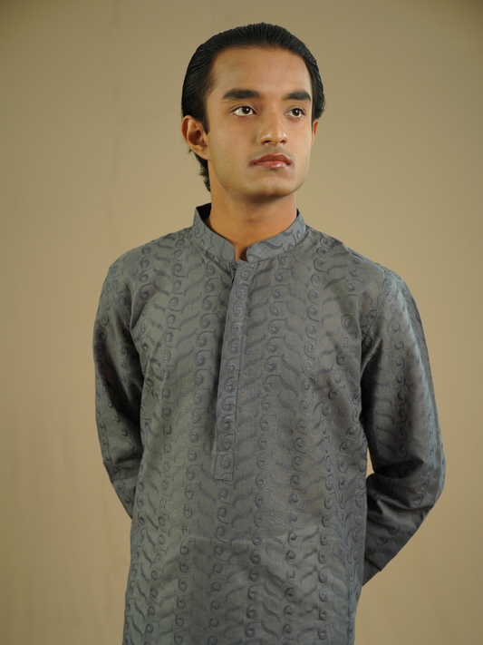 Grey Chikankari Kurta