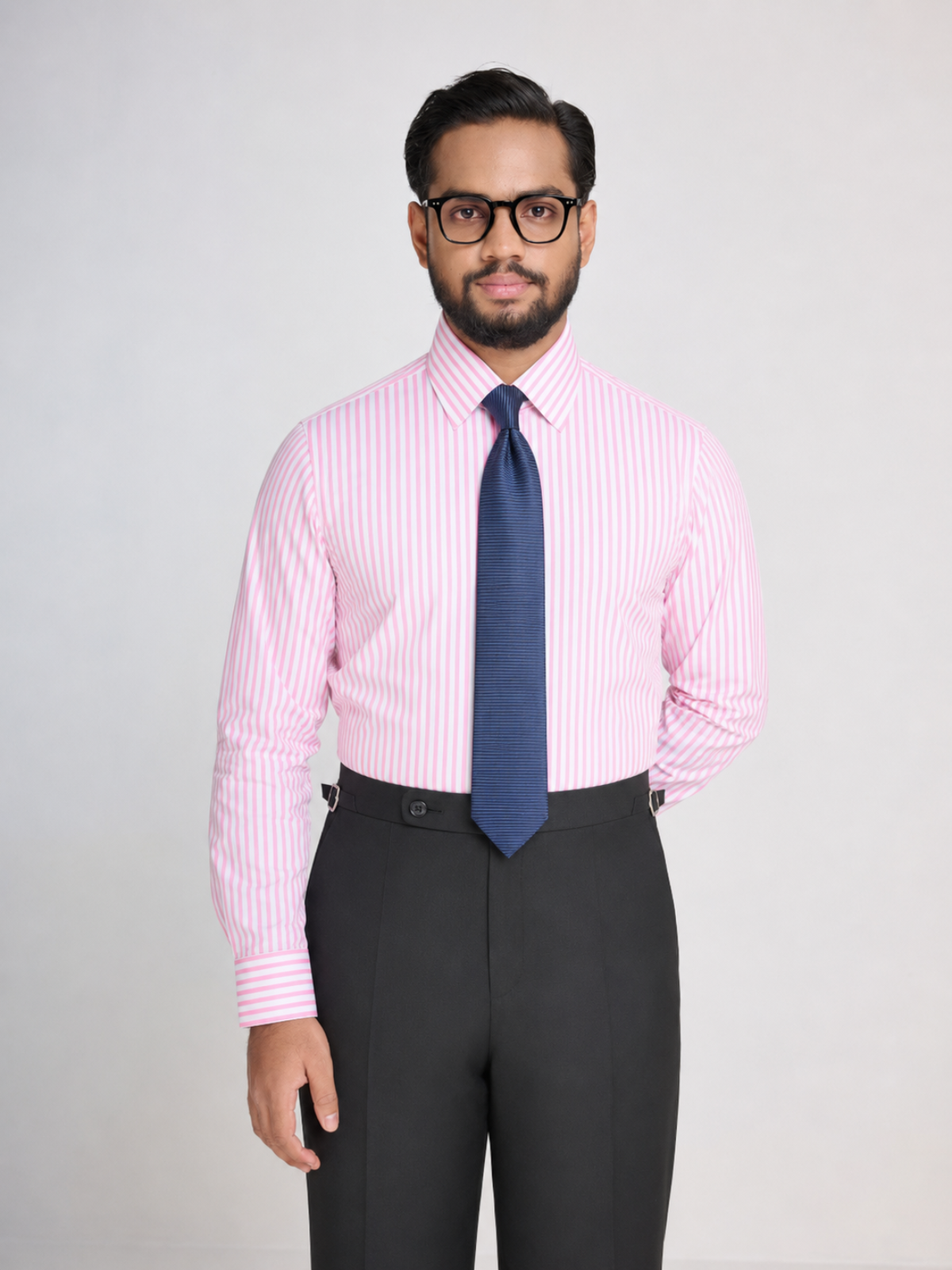 Pink Bengal Stripe Spread Collar Shirt